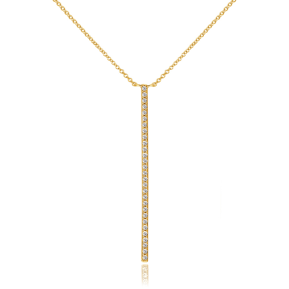 Halskette Bar Diamanten, 18 K Gelbgold