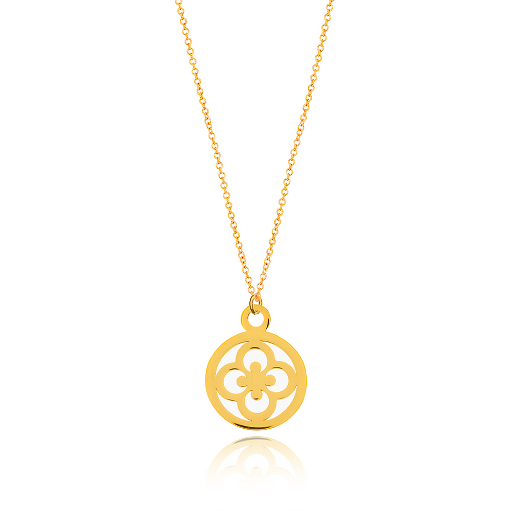 Halskette Clover, 14 Karat Gelbgold