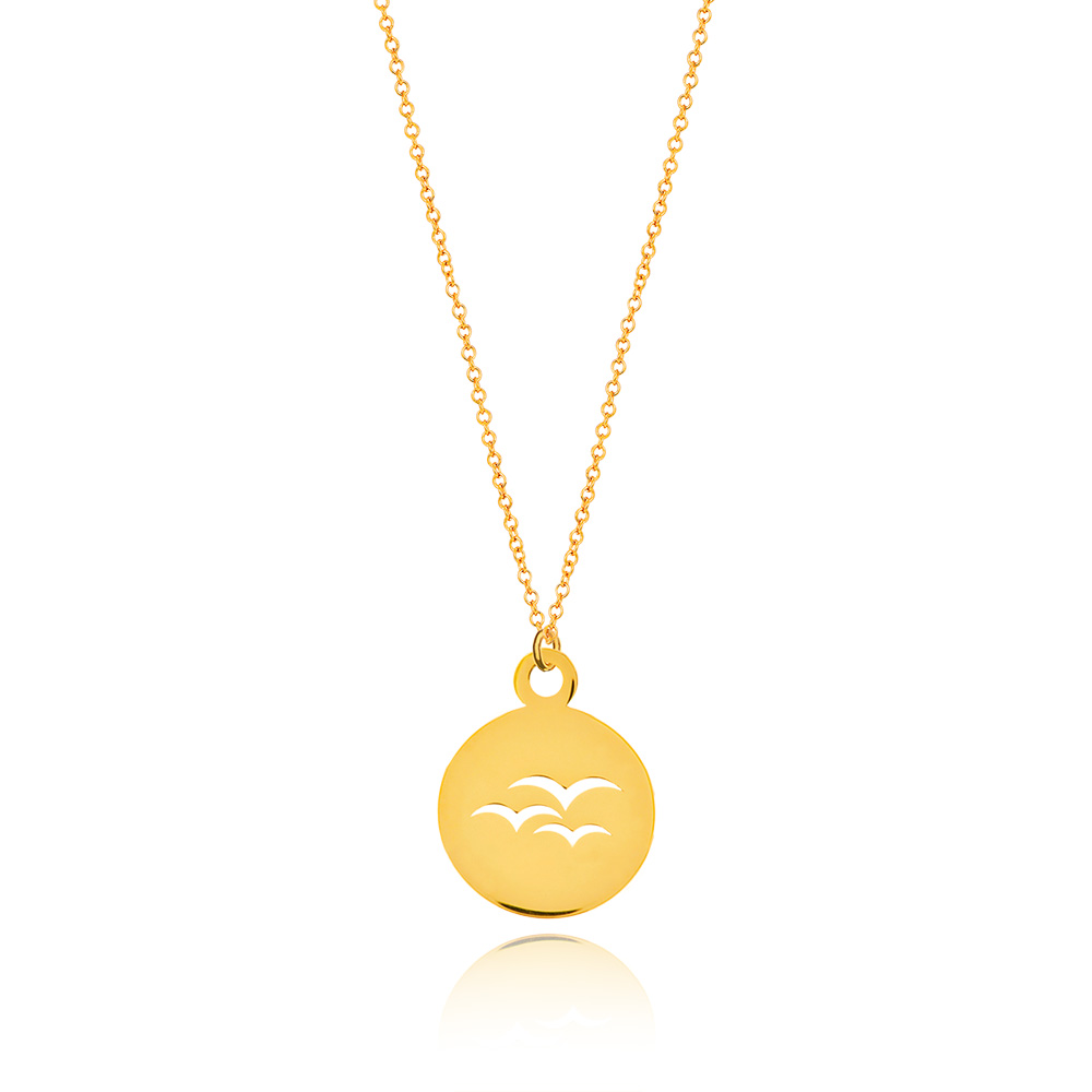 Halskette Birds, 14 K Gelbgold