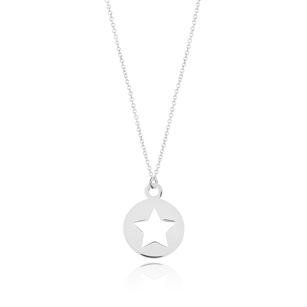 Halskette Star, 14K Weissgold