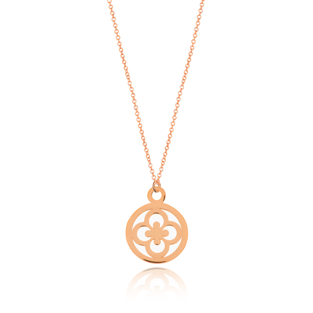 Halskette Clover, 14 K Rosegold