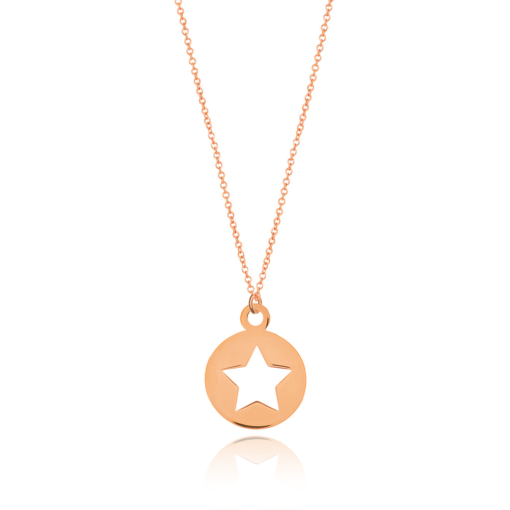 Halskette Star, 14 Karat Rosegold