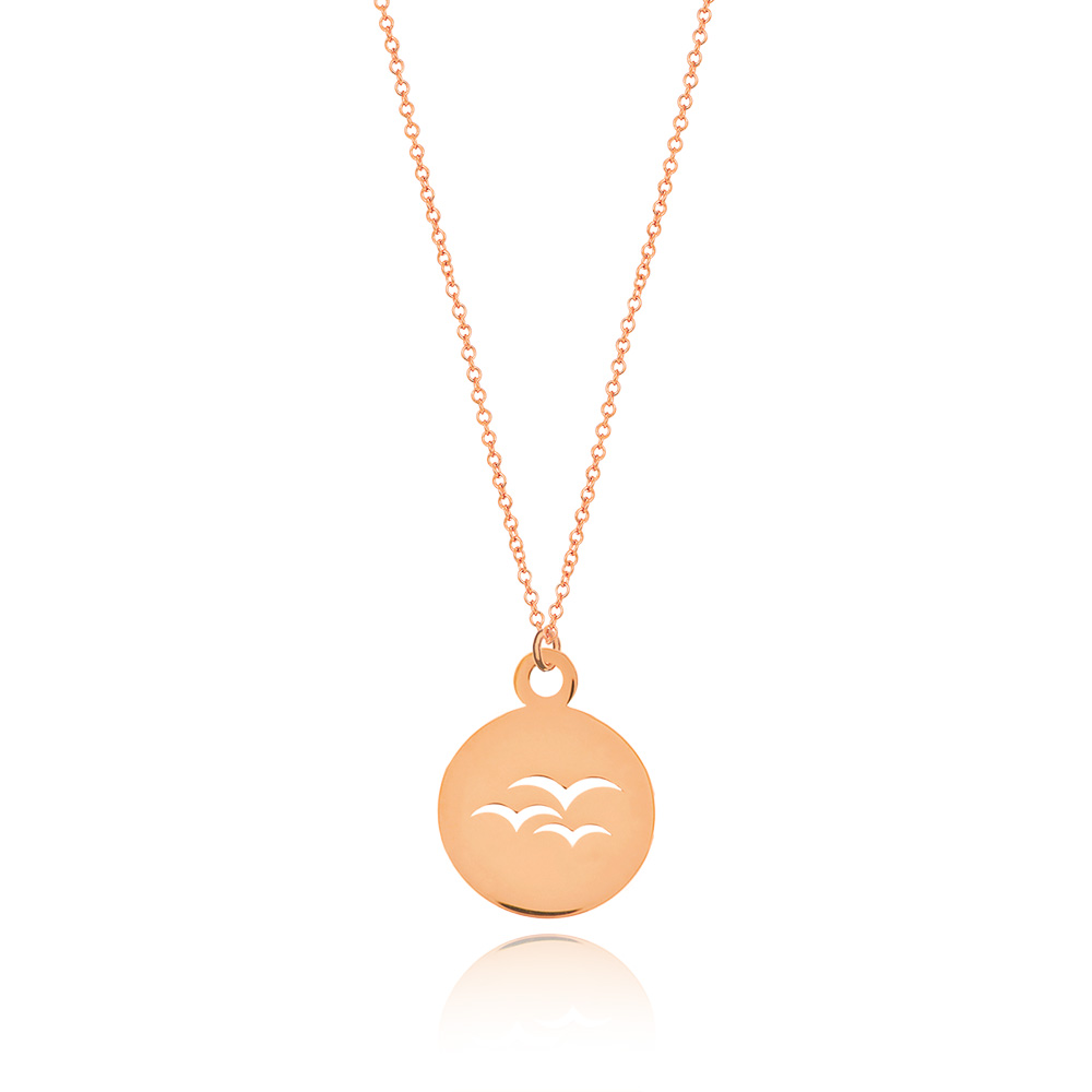 Halskette Birds, 14 Karat Rosegold