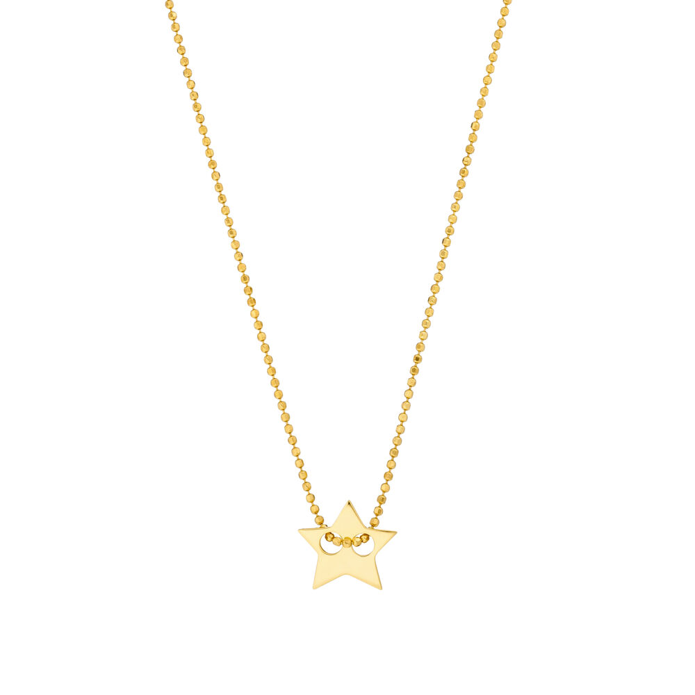 Halskette Star, 14 Karat Gelbgold