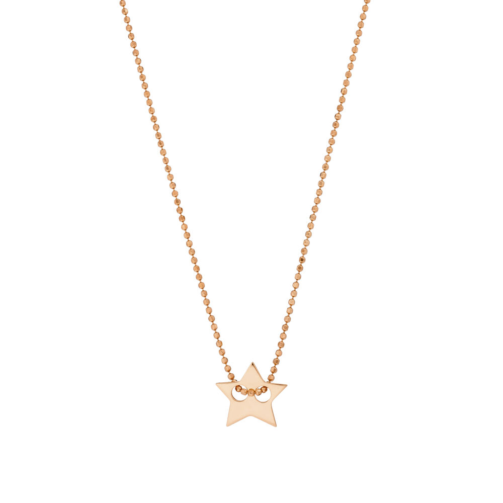 Halskette Star, 14 Karat Rosegold