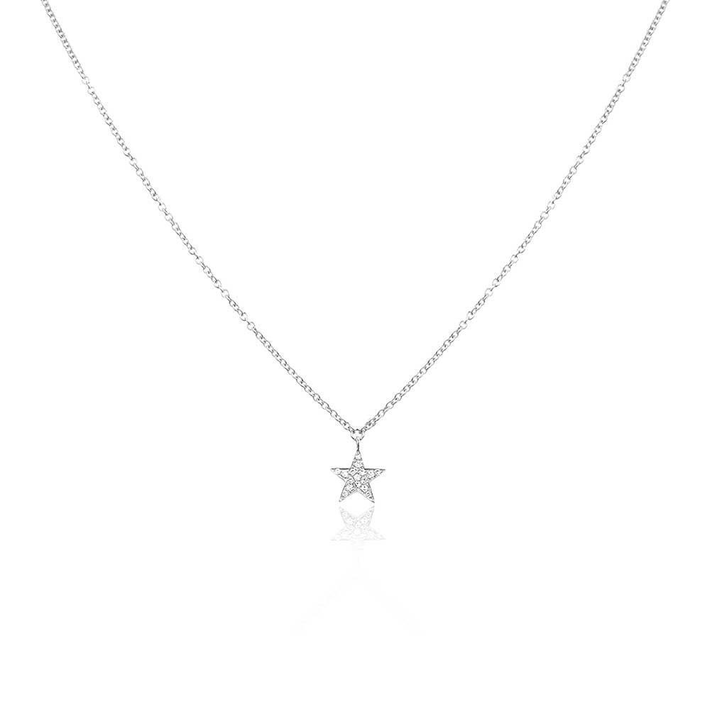 Halskette Stern mit Diamanten, 18 K Weigold