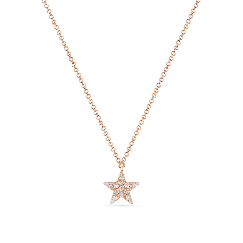 Halskette Stern mit Diamanten, 18 Karat Rosegold