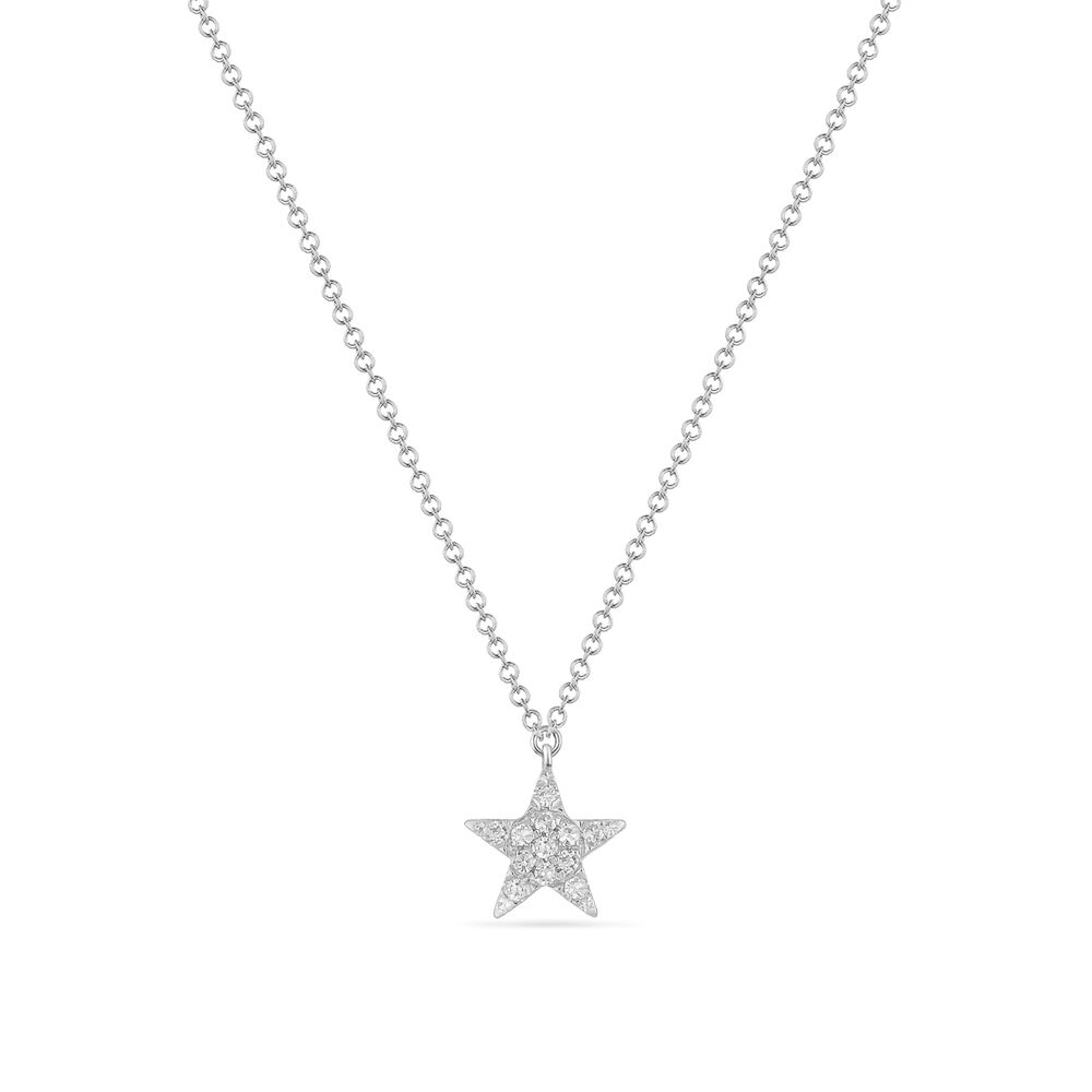 Halskette Stern mit Diamanten, 18 Karat Weigold