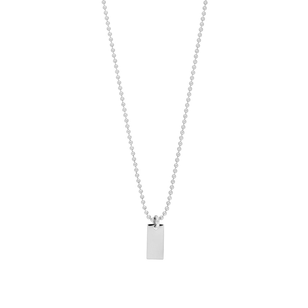 Halskette Tiny Dog Tag, 14 Karat Weigold