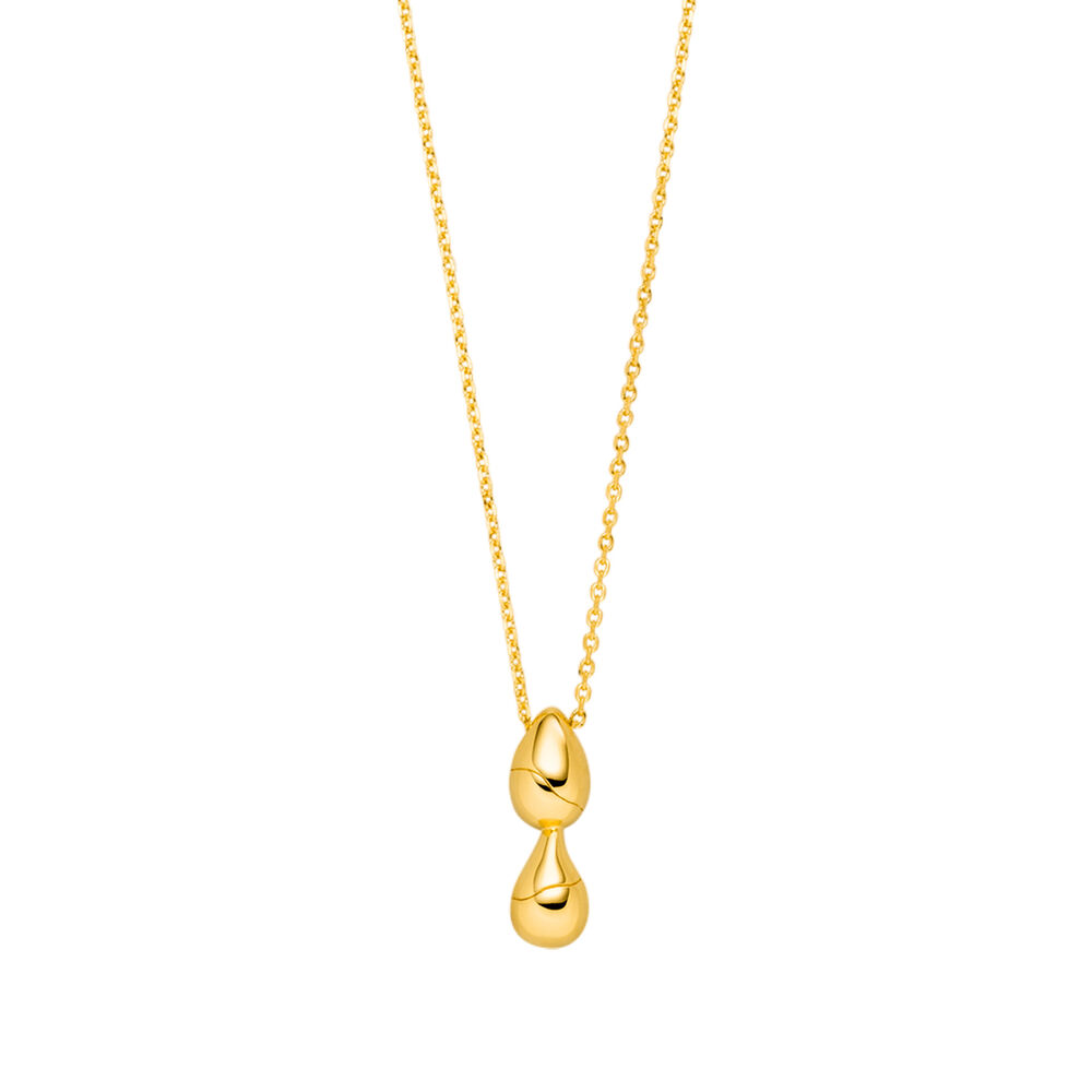 Halskette Two Drop, 18 Karat Gelbgold vergoldet
