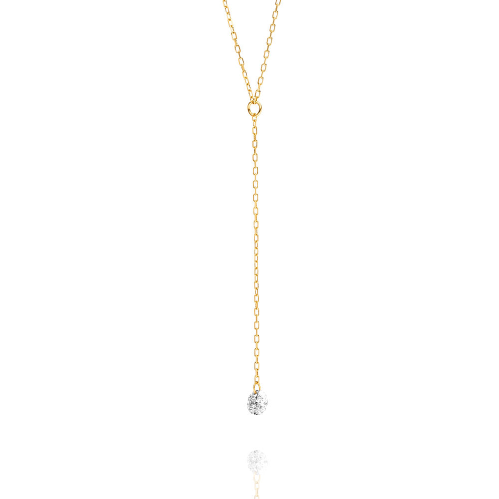 Halskette Y-PURE Diamant, 18 Karat Gelbgold