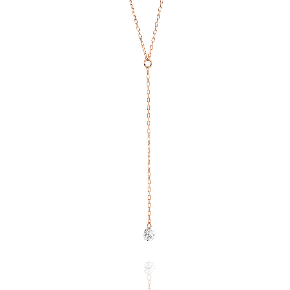 Halskette Y-PURE Diamant, 18 Karat Rosegold