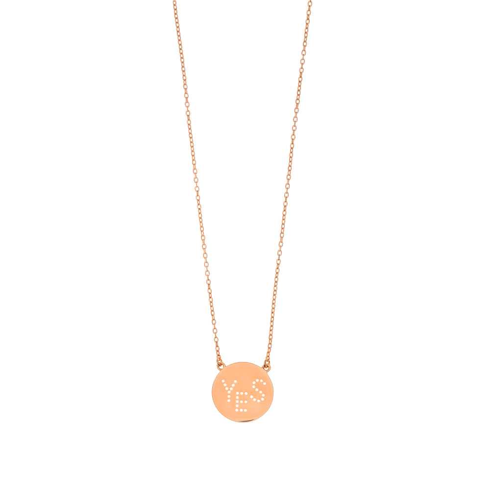 Halskette YES, 18 Karat Rosegold vergoldet