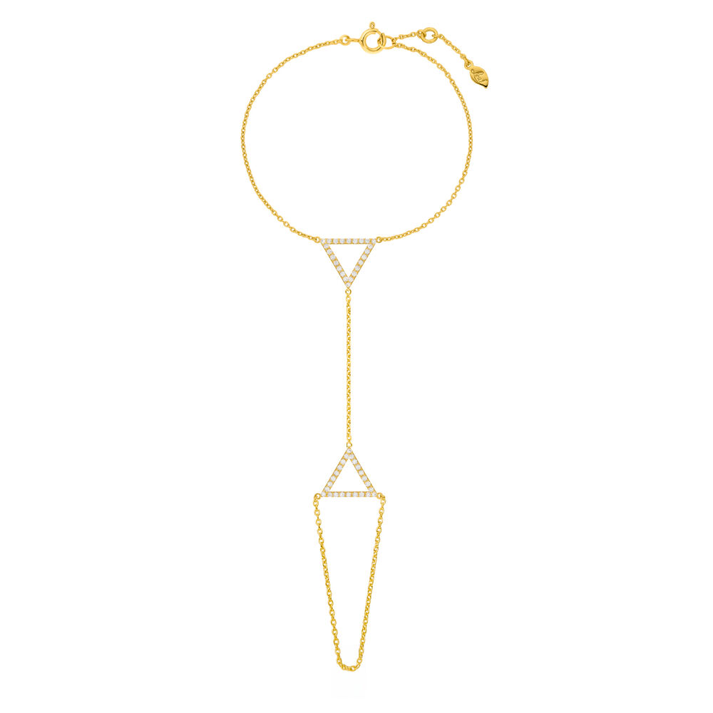 Handkette GEOMETRIC GRACE, 18 K Gelbgold vergoldet