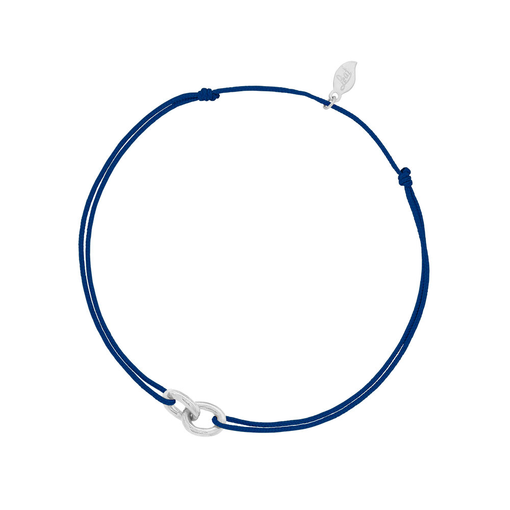 Herren Armband ETERNAL TOUCH, small, 14 Karat Weigold, Navy