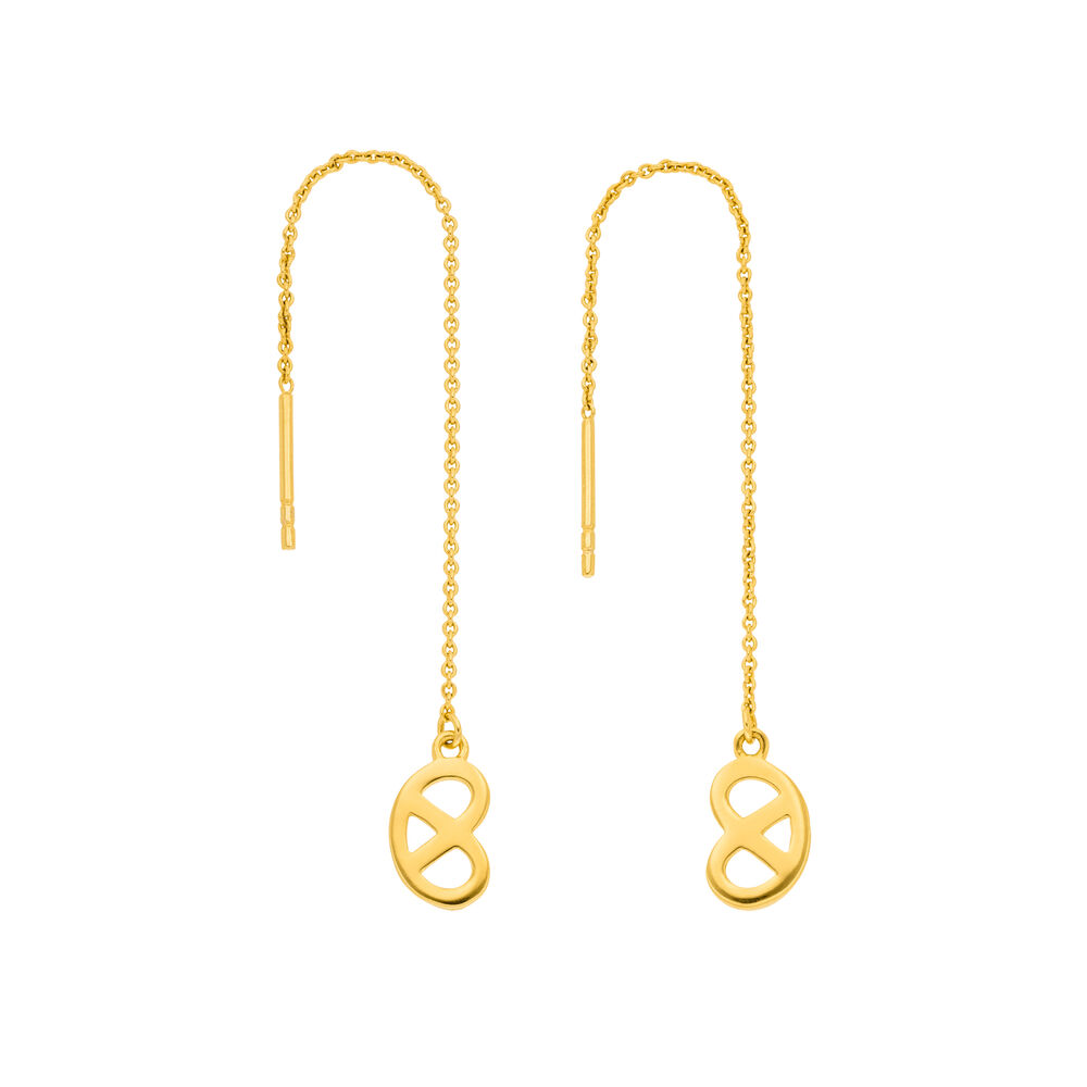 Kettenohrhnger Brezn mit Zirkonia, 18 K Gelbgold vergoldet