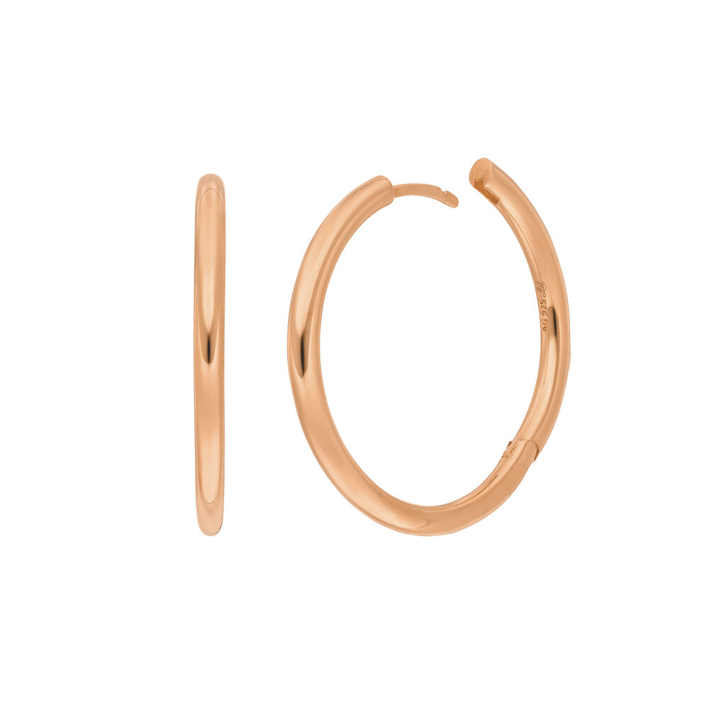 Klappcreolen Basic BOLD, 30 mm, 18 K Rosegold vergoldet