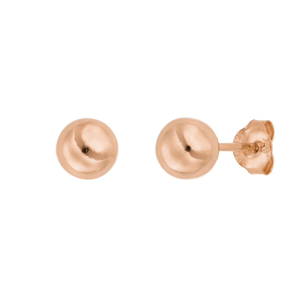 Kugelstecker Medium, 6 mm, 18 Karat Rosegold vergoldet