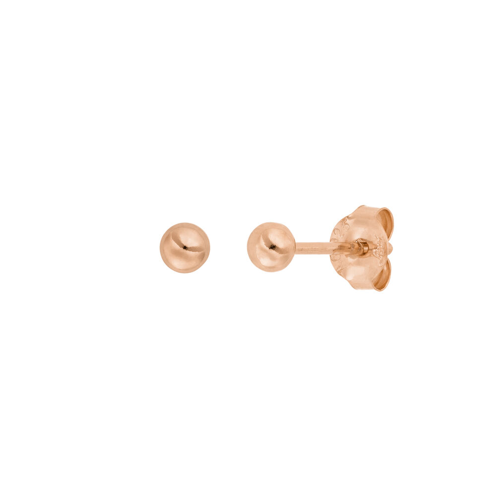Kugelstecker Mini, 3 mm, 18 Karat Rosegold vergoldet