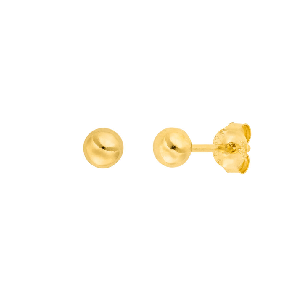 Kugelstecker Small, 4 mm, 18 Karat Gelbgold vergoldet