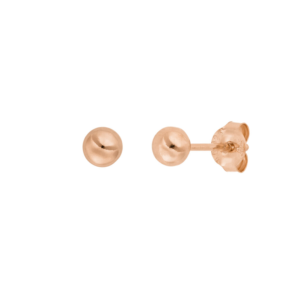 Kugelstecker Small, 4 mm, 18 Karat Rosegold vergoldet