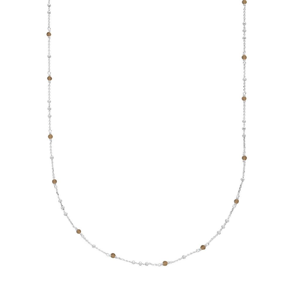 Lange Halskette Flying Gems, Rauchquarz, 90cm, 925 Sterlingsilber Lange Halskette Flying Gems, Rauchquarz, 90cm, 925 Sterlingsilber