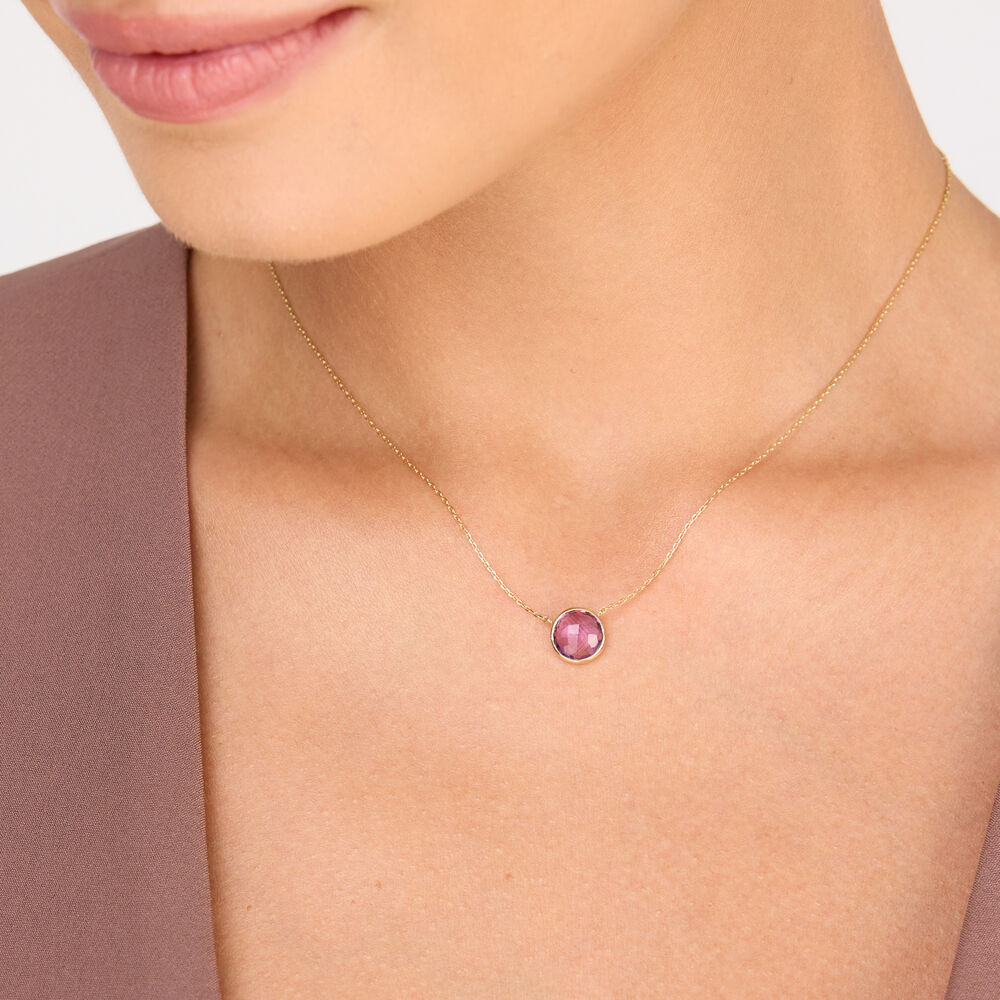 Halskette Amethyst, 14 Karat Gelbgold Bild 2