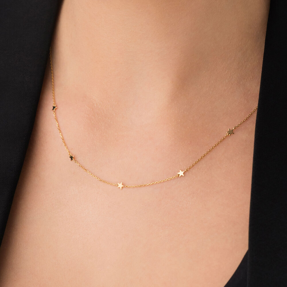 Halskette MINI Stars, 14 Karat Gelbgold Bild 2