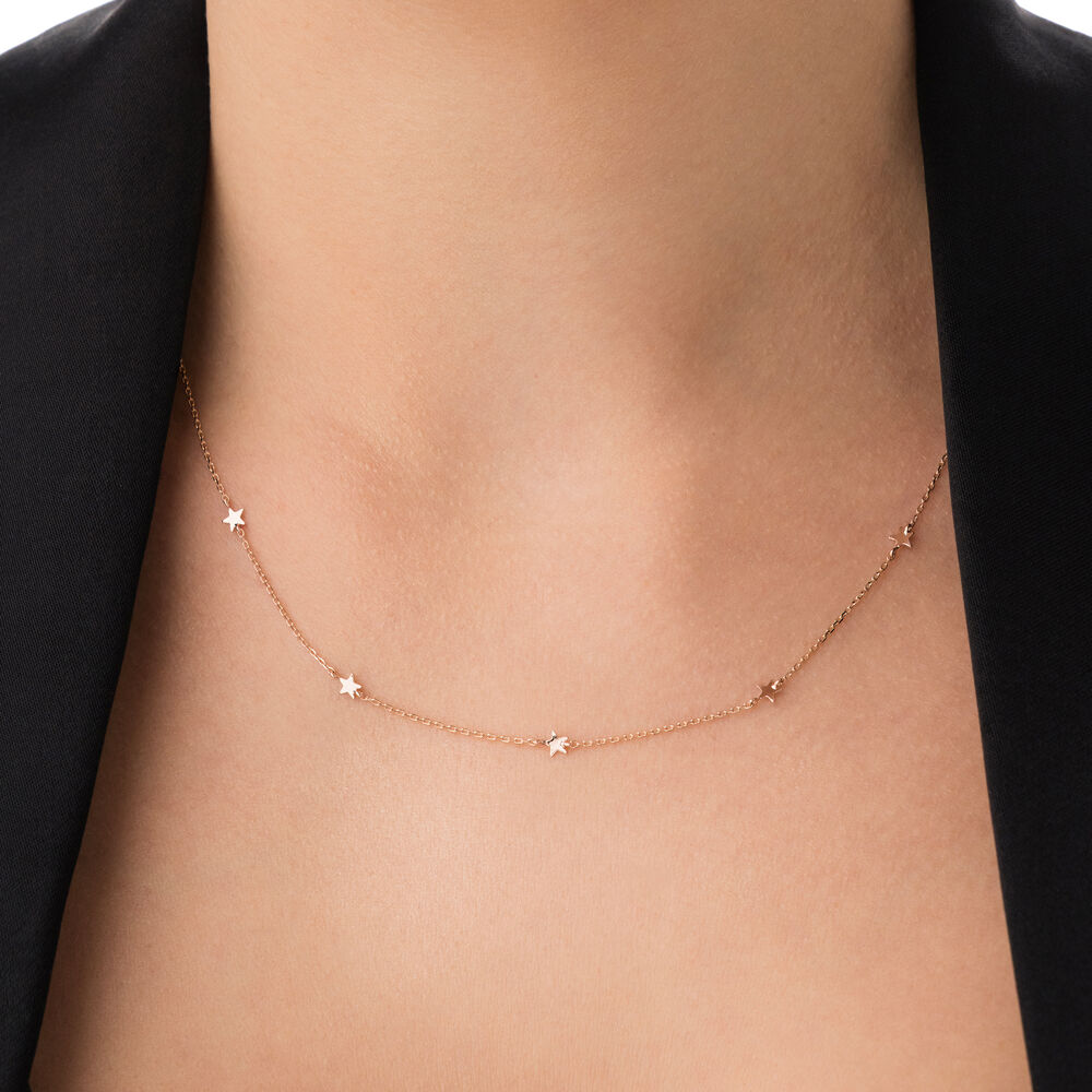 Halskette MINI Stars, 14 Karat Rosegold Bild 2