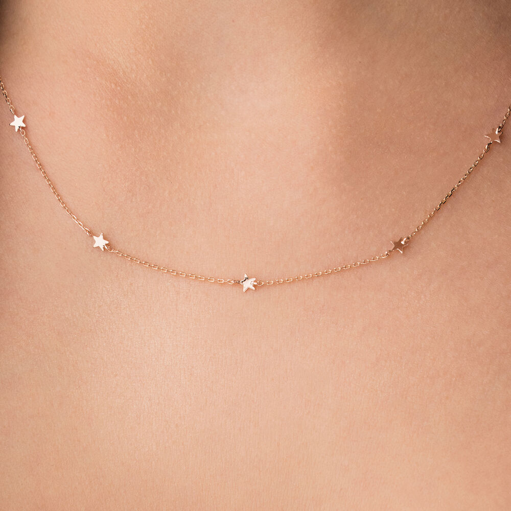 Halskette MINI Stars, 14 Karat Rosegold Bild 4