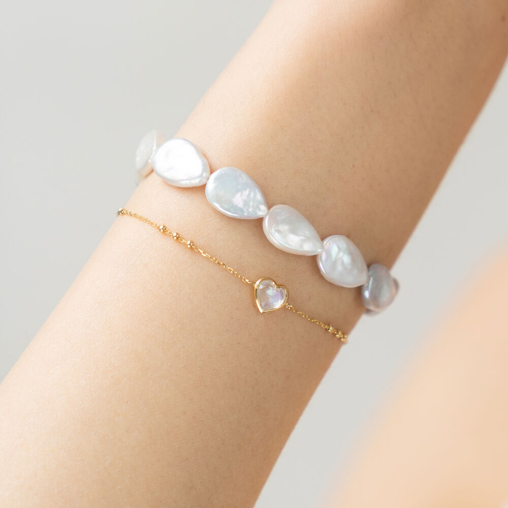 Perlenarmband VALENTINE PEARLS, 18 Karat Gelbgold vergoldet Bild 2