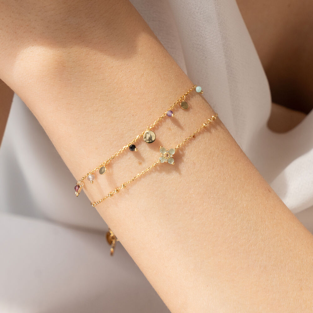 Armkette BLOOM, Labradorit/Aventurin, 18 Karat Rosegold vergoldet Bild 2