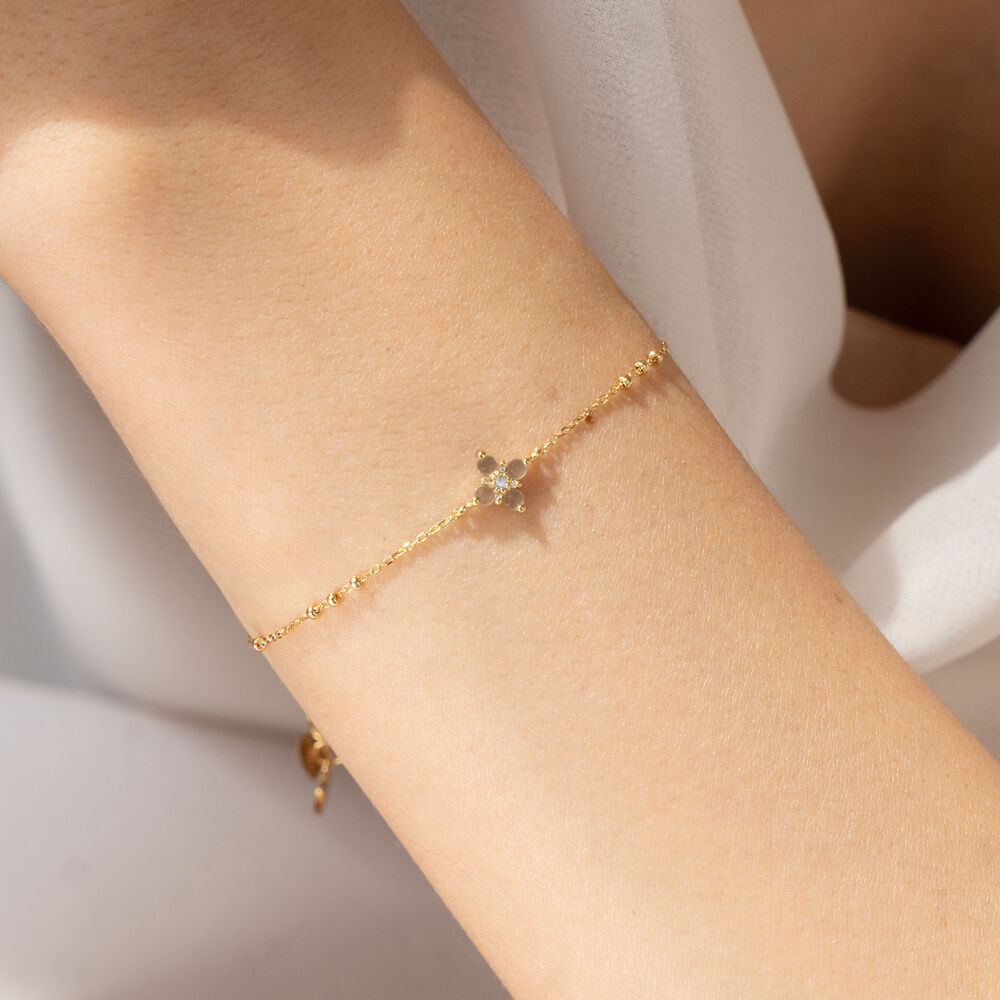 Armkette BLOOM, Rauchquarz/Mondstein, 18 Karat Rosegold vergoldet Bild 2 Armkette BLOOM, Rauchquarz/Mondstein, 18 Karat Rosegold vergoldet Bild 2