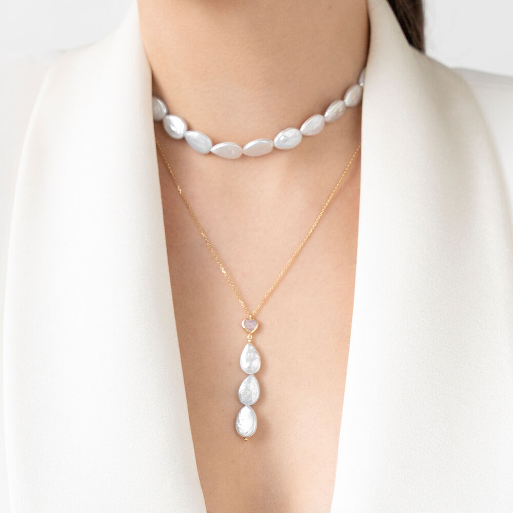 Perlenchoker VALENTINE PEARLS, 18 Karat Gelbgold vergoldet Bild 3