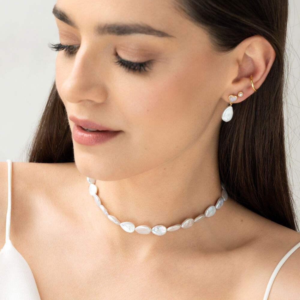 Perlenchoker VALENTINE PEARLS, 18 Karat Gelbgold vergoldet Bild 2