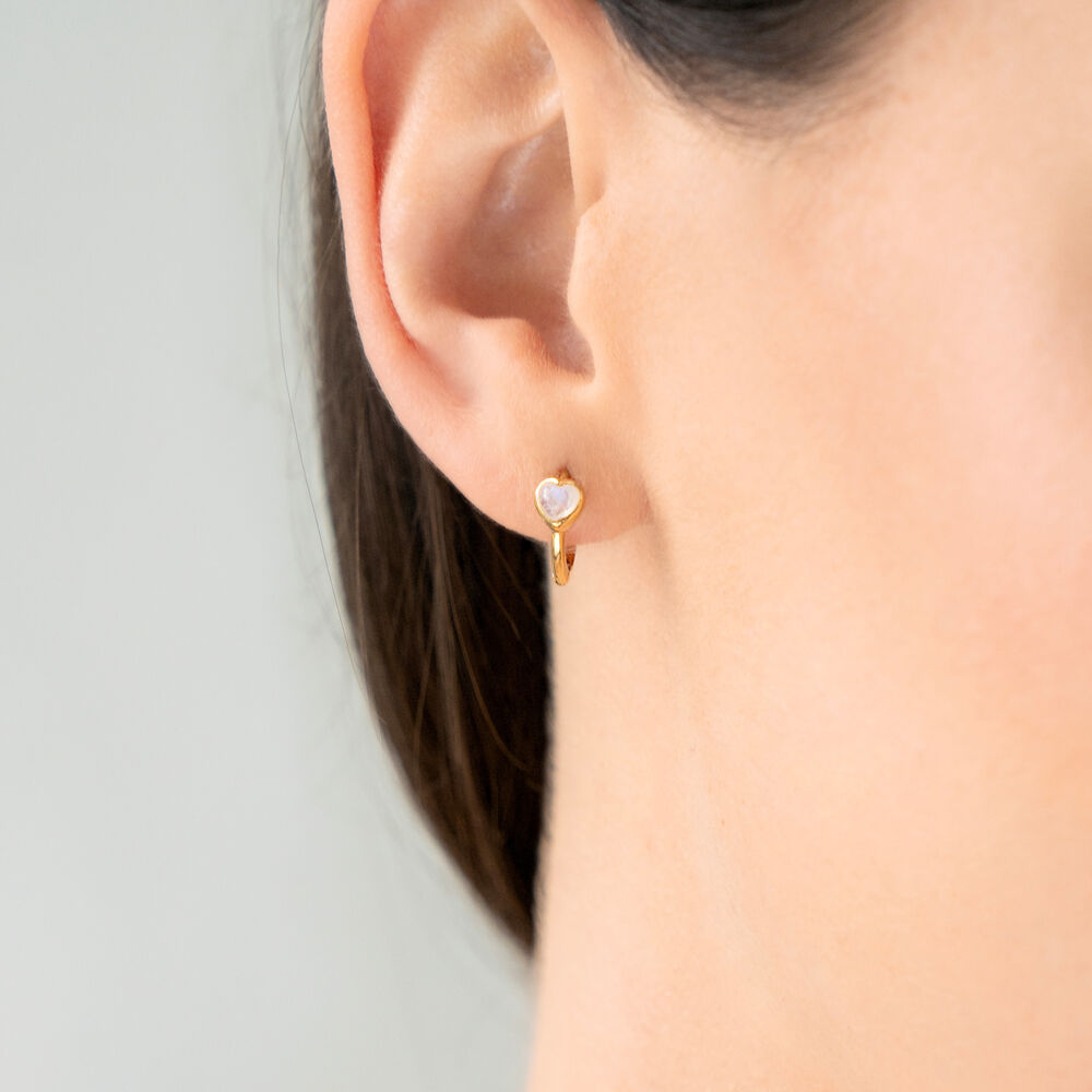Creolen VALENTINE, Mondstein, 18 Karat Rosegold vergoldet Bild 2