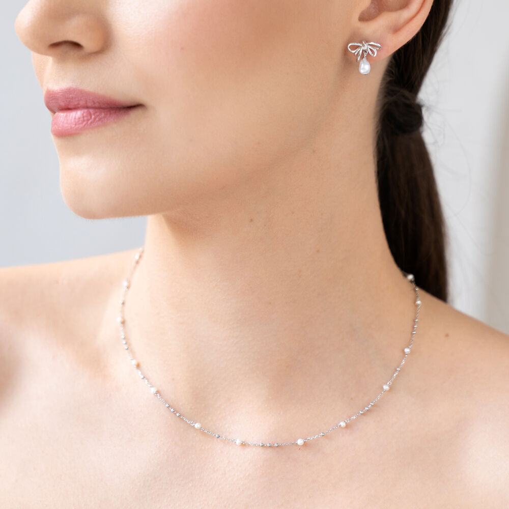 Halskette Flying Pearls, 18 Karat Rosegold vergoldet Bild 5