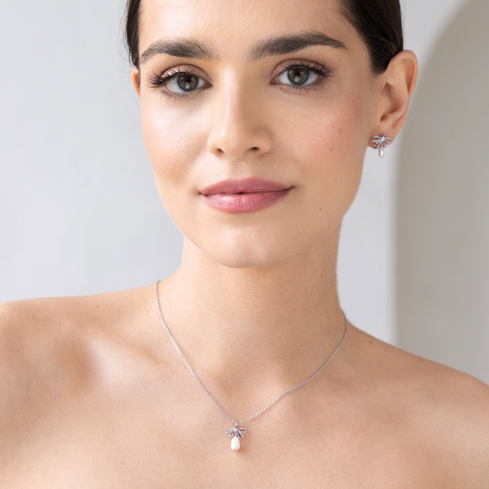 Halskette PEARL BOW, 18 K Rosegold vergoldet Bild 2