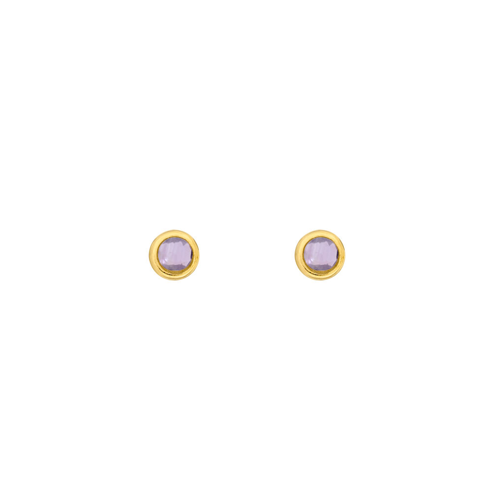 Ohrstecker Pure Amethyst, 3mm, 18 K Gelbgold vergoldet Bild 2