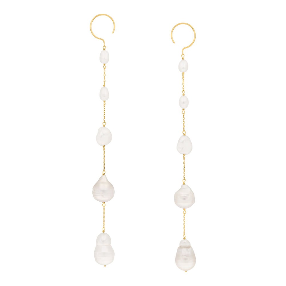 Ohrhnger Barock Pearls, 14 Karat Gelbgold