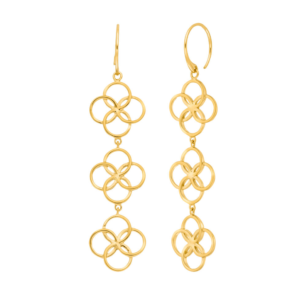 Ohrhnger Clover Charm, 18 K Gelbgold vergoldet