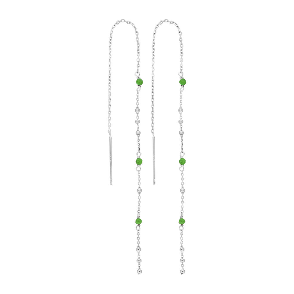 Ohrhnger Flying Gems, Grner Achat, 925 Sterllingsilber