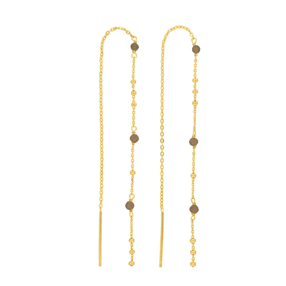 Ohrhänger Flying Gems, Rauchquarz, 18 Karat Gelbgold vergoldet Ohrhänger Flying Gems, Rauchquarz, 18 Karat Gelbgold vergoldet