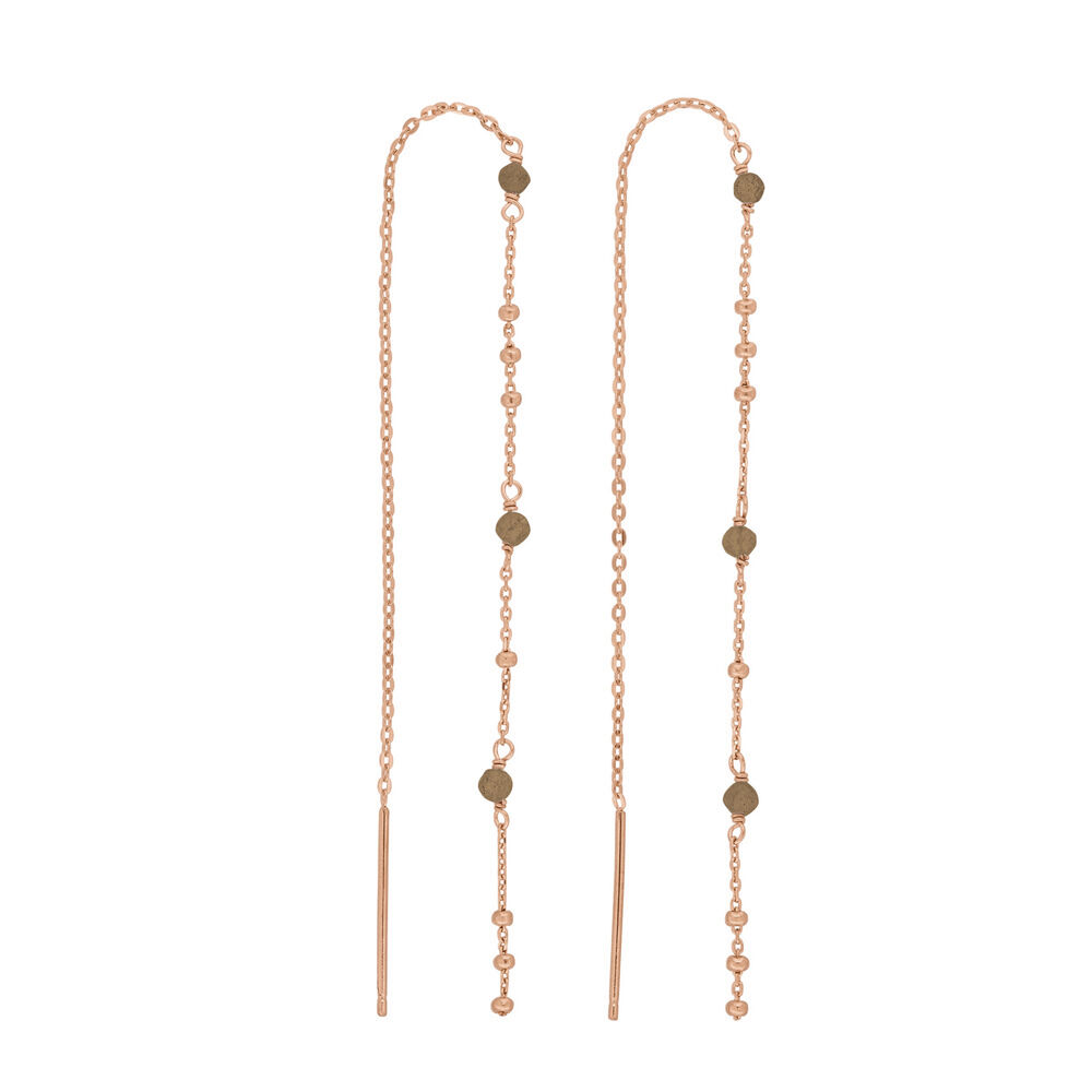 Ohrhänger Flying Gems, Rauchquarz, 18 Karat Rosegold vergoldet Ohrhänger Flying Gems, Rauchquarz, 18 Karat Rosegold vergoldet