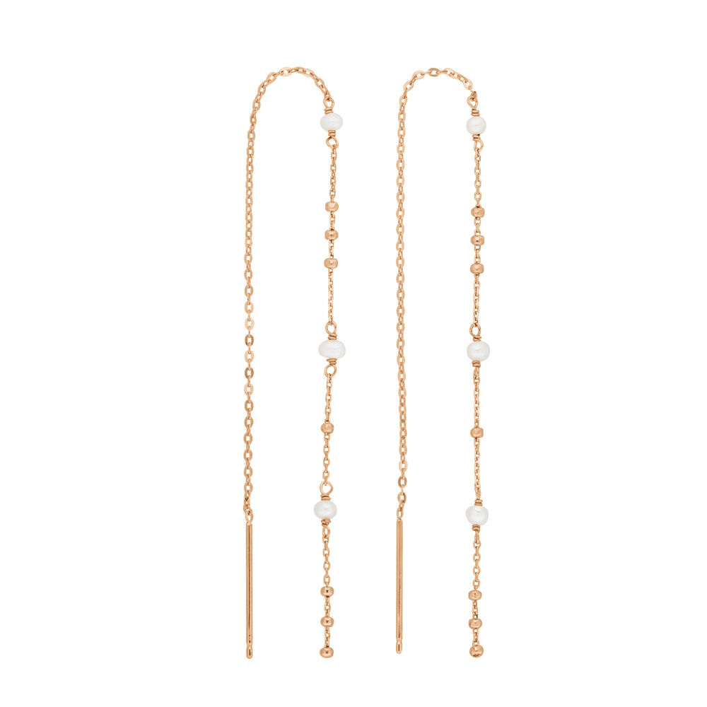 Ohrhnger Flying Pearls, 18 K Rosegold vergoldet