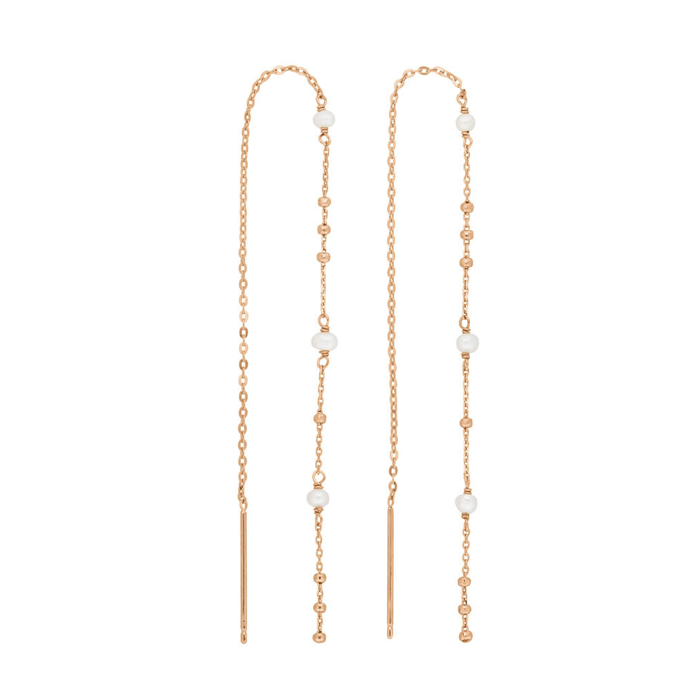 Ohrhnger Flying Pearls, 18 Karat Rosegold vergoldet