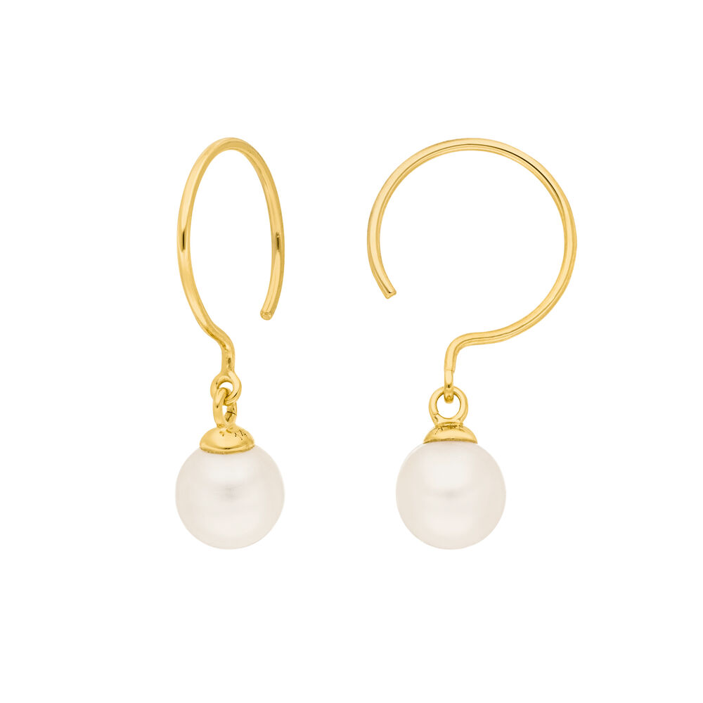 Ohrhnger Single Pearls, 14 Karat Gelbgold