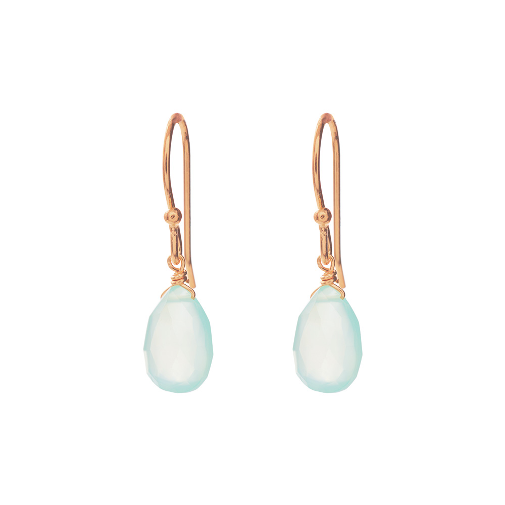 Ohrringe Tropfen, 18 K Rosegold vergoldet,Aqua Calzedon