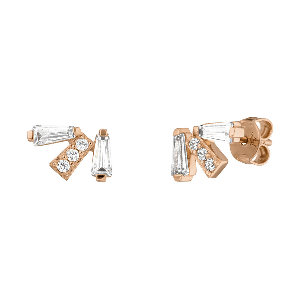 Ohrstecker CRYSTAL, 18 K Rosegold vergoldet