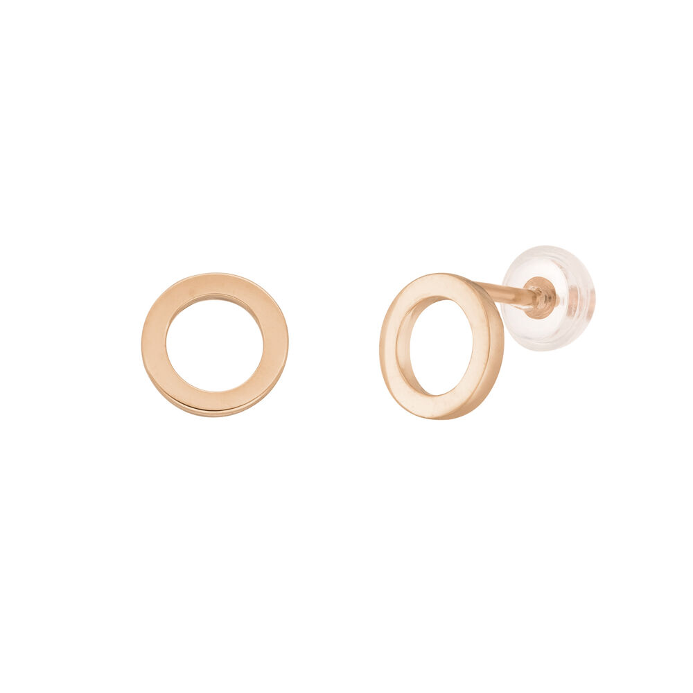 Ohrstecker Circle, 14 Karat Rosegold
